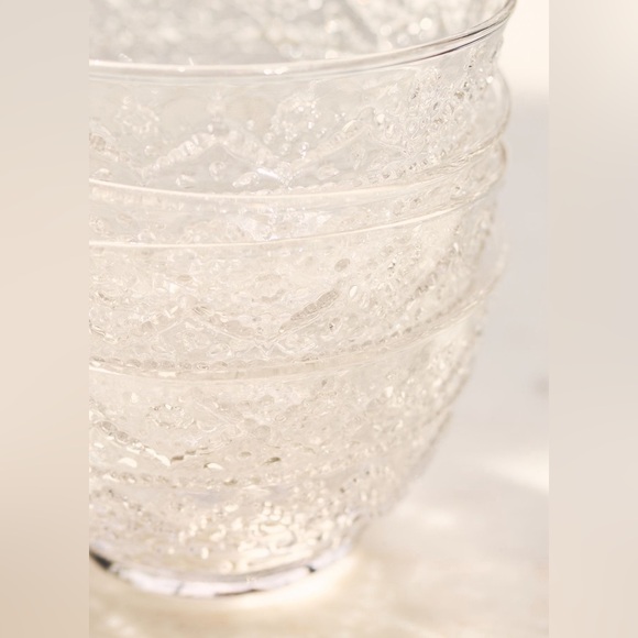 Anthropologie The Bombay Handblown Glass Cereal Bowls Clear, Set of 4, NEW - Picture 2 of 4